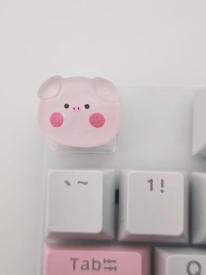 Cartoon Pig Transparent Backlit Handmade Keycap