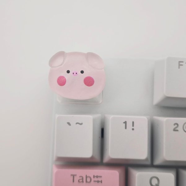 Cartoon Pig Transparent Backlit Handmade Keycap