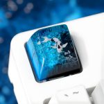 Blue Black Ocean Koi Resin Keycap