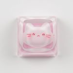 Pink Cat Shine Through Resin  Keycap