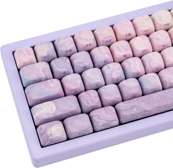 Purple Wave Texture Side Print MOA Keycaps