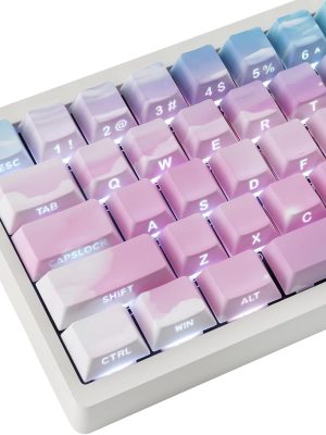 Pink Blue Gradient Side Printed Shine Through Keycaps