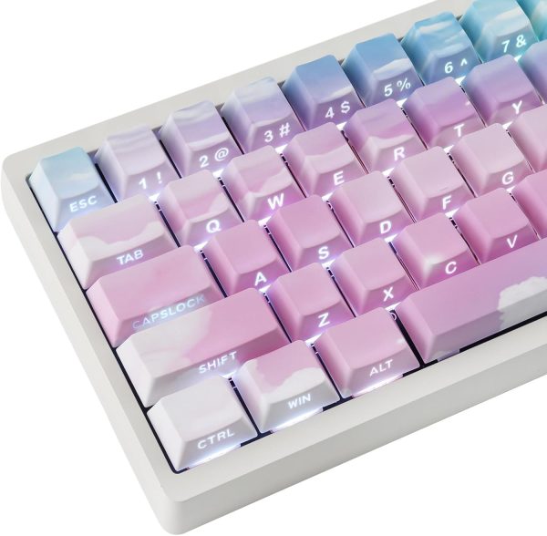 Pink Blue Gradient Side Printed Shine Through Keycaps