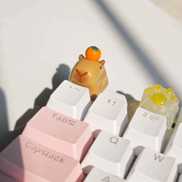 Orange Capybara 3D Clay Handmade ESC Keycap