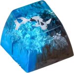 Blue Black Ocean Koi Resin Keycap