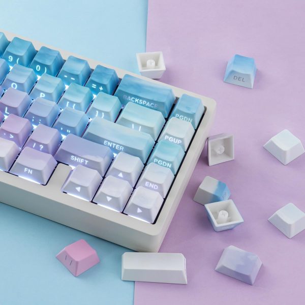 Pink Blue Gradient Side Printed Shine Through Keycaps