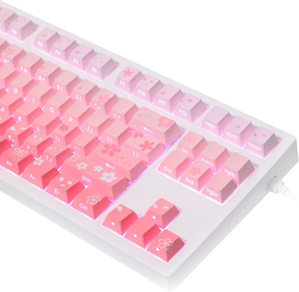Pink Blossom Gradient Side Print PBT Keycaps