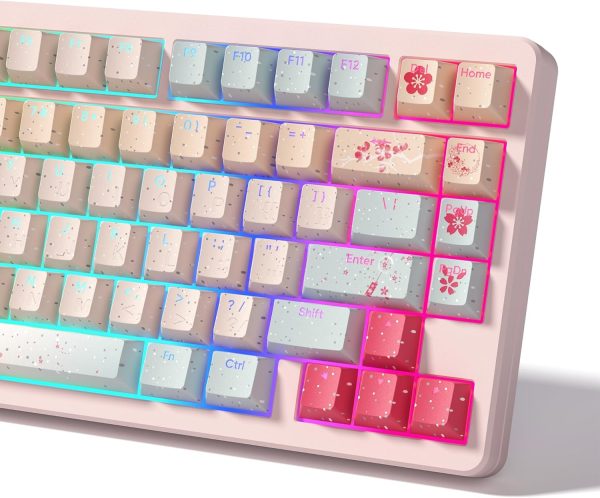 Japanese Pink Dye Sublimation Backlit Keycaps
