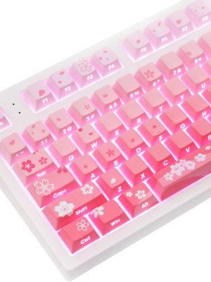 Pink Blossom Gradient Side Print PBT Keycaps