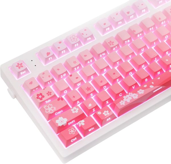 Pink Blossom Gradient Side Print PBT Keycaps