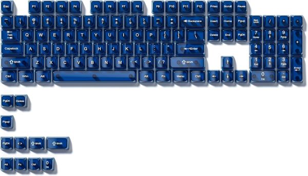 Dark Blue Transparent Jelly Keycaps 75%