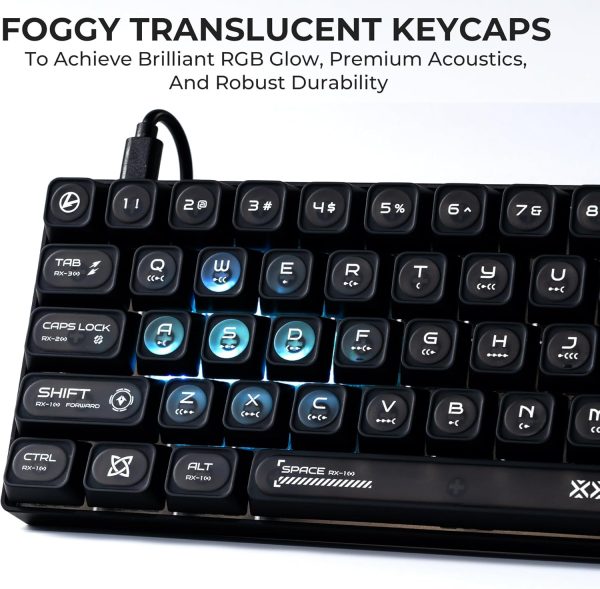 Black Translucent Cat Eye Frosted RGB Keycaps