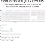 White Ceramic Style Jelly Shine Through Keycaps