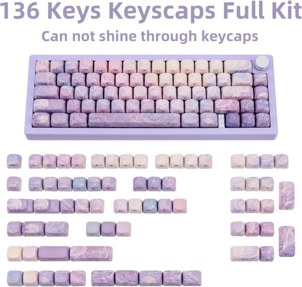 Purple Wave Texture Side Print MOA Keycaps