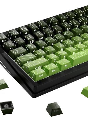 Tea Green Topographic Side Print Doubleshot Keycaps
