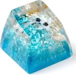 Light Yellow Blue Ocean Koi Resin Keycap