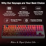 Red to Black Gradient Topographic PBT Keycaps