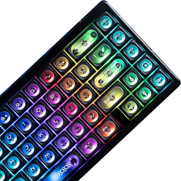 Black Translucent Cat Eye Frosted RGB Keycaps
