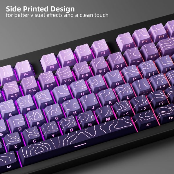 Purple Gradient PBT Backlit Keycaps Set