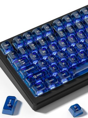 Dark Blue Transparent Jelly Keycaps 75%