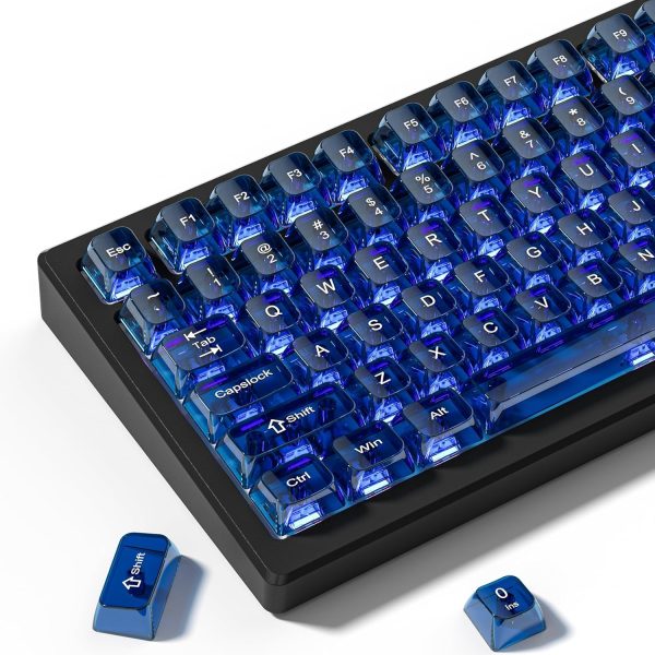 Dark Blue Transparent Jelly Keycaps 75%