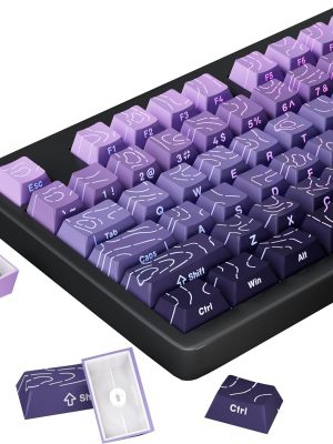 Purple Gradient PBT Backlit Keycaps Set