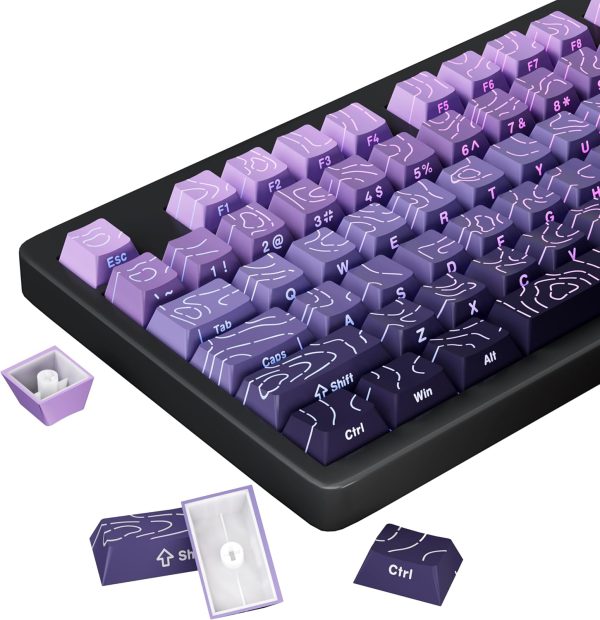 Purple Gradient PBT Backlit Keycaps Set